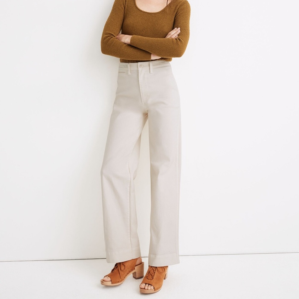 Madewell Slim Emmett Wide Leg Pants Cream Size 31 / 12